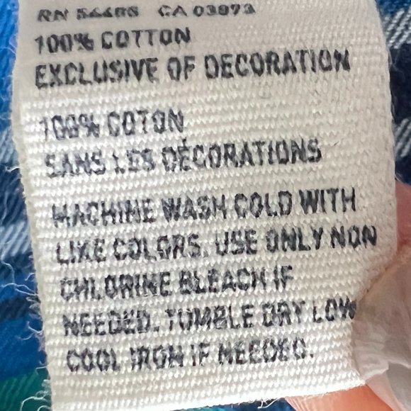 American Eagle Outfitters 100% Cotton Blue Green Plaid Women's Button-Up Size XL - Picture 6 of 6